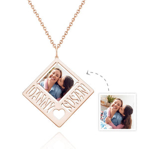Custom Photo Engraved Necklace Exquisite Round Gifts