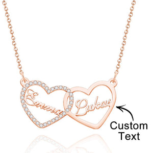 Custom Engraved Necklace Custom Name Love Rhinestones Gifts