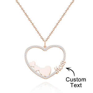 Custom Engraved Necklace Heart Letter Necklace Gift for Her