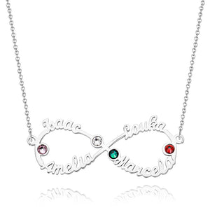 Personalized Infinity Name Necklace With Custom Birthstone