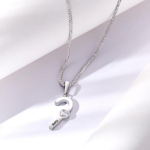 Custom Birthstone Engraved Necklace Santa's Cane Creative Gifts