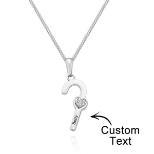 Custom Birthstone Engraved Necklace Santa's Cane Creative Gifts