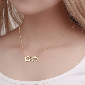 Personalized Name Necklace with Birthstone Infinity Necklace, Engraved Necklace 14K Gold Plated