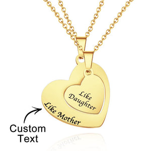 Engraved Heart Hollow Necklaces Set Custom Elegant Heart Pendant Necklace