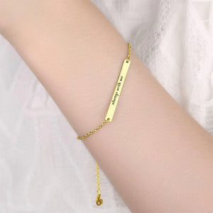 Custom Engraved Bracelet Gift 14K Gold Bracelet Plated for Her