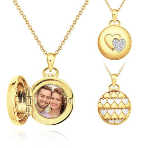 Personalized Photo Locket Necklace Elegant Birthstone Oval Shape Pendant Necklace Jewelry