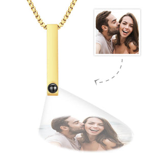 Photo Projection 3D Bar Necklace Vertical Bar Necklace Gifts for Girlfriend