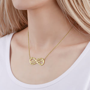 Infinity Five Name Necklace 14k Gold