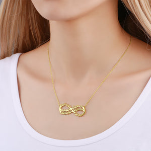 Infinity Six Name Necklace 14k Gold