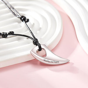 Custom Engraved Necklace Wolf Teeth Pendant Necklace Gift for Men