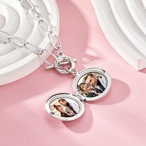 Personalized Photo Elegant Necklace Engraved Pendant Chain Necklace for Her