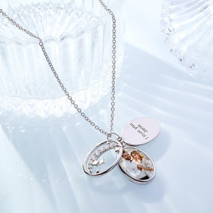 Custom Photo Engraved Necklace Multi-layer Star Rhinestone Gifts