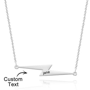 Custom Engraved Necklace Lightning Shaped Versatile Necklace Gift for Her