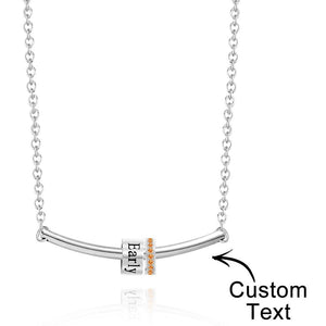 Custom Engraved Necklace Name Diamond Beads Necklace Gift for Women