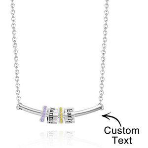 Custom Engraved Necklace Name Diamond Beads Necklace Gift for Women