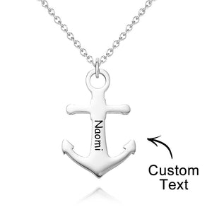 Custom Engraved Necklace Personalized Anchor Necklace Gift for Women