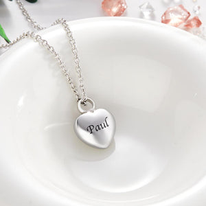 Custom Engraved Necklace Mini Heart Urn Pendant Necklace Commemorative Gift