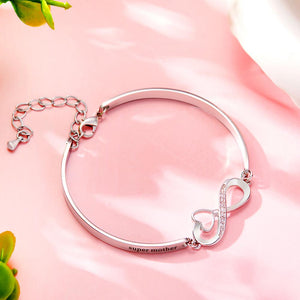 Custom Engraved Bracelet Infinity Symbol Rhinestone Fun Gifts