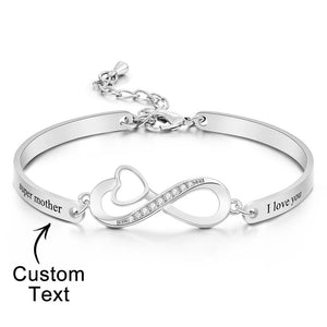 Custom Engraved Bracelet Infinity Symbol Rhinestone Fun Gifts