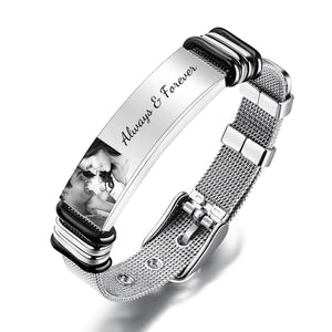 Custom Photo And Engraved Stainless Steel Bracelet Best Gifts for Men Gift For Father's Day