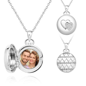 Personalized Photo Locket Necklace Elegant Birthstone Oval Shape Pendant Necklace Jewelry