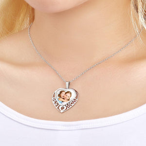 Custom Photo Love Heart Picture Pendant Necklace Small Jewelry For Her
