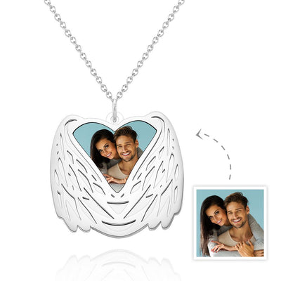 Necklace Large Angel Wing Necklace Sublimation Lots of Bling Gold