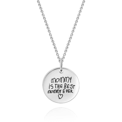 Custom Actual Handwriting Engraved Disc Necklace Copper in Silver 