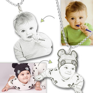 Custom Photo Necklace Stainless Steel Memorial Gifts Couple Gifts