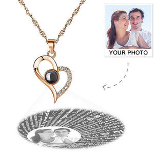 Best Projection Necklace With 100 Languages Says I Love You Photo Necklace Rose Gold Christmas Gifts