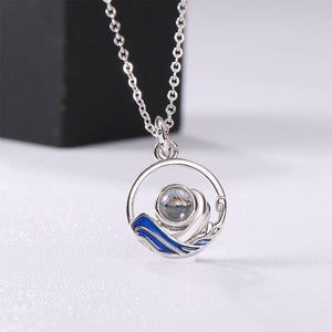 I Love You Necklace in 100 Languages Projection Photo Engraved Necklace Unique Gift Silver - Women's Christmas Gifts