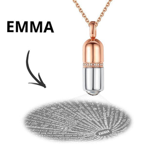 I Love You Necklace in 100 Languages Projection Engraved Necklace Rose Gold Christmas Gifts