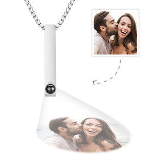Photo Projection 3D Bar Necklace Vertical Bar Necklace Gifts for Girlfriend - 
