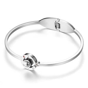Projection Photo Bracelet Bangle Silver Gift for Her