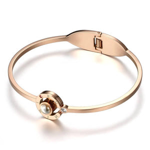 Projection Photo Bangle Rose Gold Plated Gift for Her