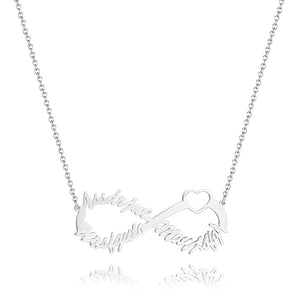 Infinity Three Name Necklace Silver