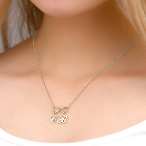 Personalized Infinity Love Two Name Initial Letter Necklace
