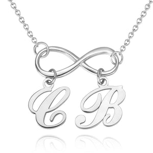 Personalized Infinity Love Two Name Initial Letter Necklace