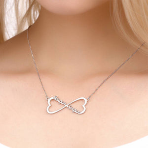 Personalized Two Heart Infinity Name Necklace
