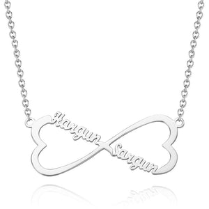 Personalized Two Heart Infinity Name Necklace