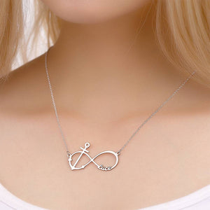 Personalized Personality Infinity Love Name Necklace Copper in Silver