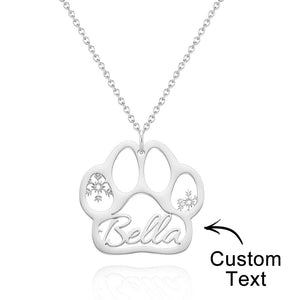 Custom Engraved Necklace Dog Claw Letter Necklace Gift for Her