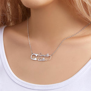 Custom Engraved Necklace Clip Shape Necklace Simple Necklace Gift for Her