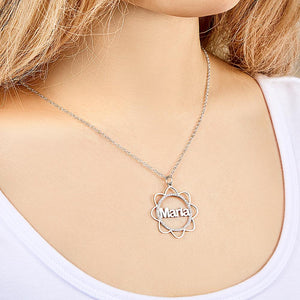 Custom Name Sun Flower Necklace Creative Pendant Necklace Mother's Day Gifts