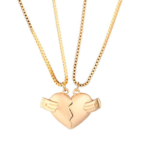 Heart Shaped Alloy Necklace couple Necklace Gift for Her