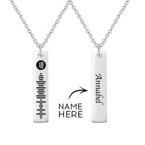 Personalized Bar Necklace Spotify Code Necklace-Custom Name Stainless Steel Necklace-Gifts For Her
