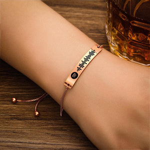 Spotify Code Music Bracelet Stainless Steel Custom Bracelet Rose Gold