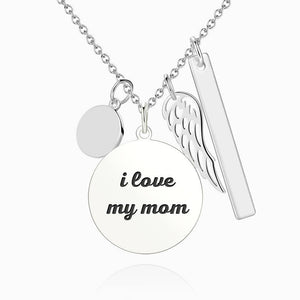 Women's Photo Engraved Tag Necklace With Engraving Silver