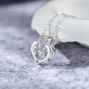 Custom Photo Projection Necklace Dolphin Heart Shaped Photo Necklace Gift for Women
