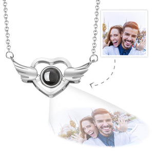 Custom Projection Necklace Photo Necklace UK Love Wings Memorial Best Gifts Idea
